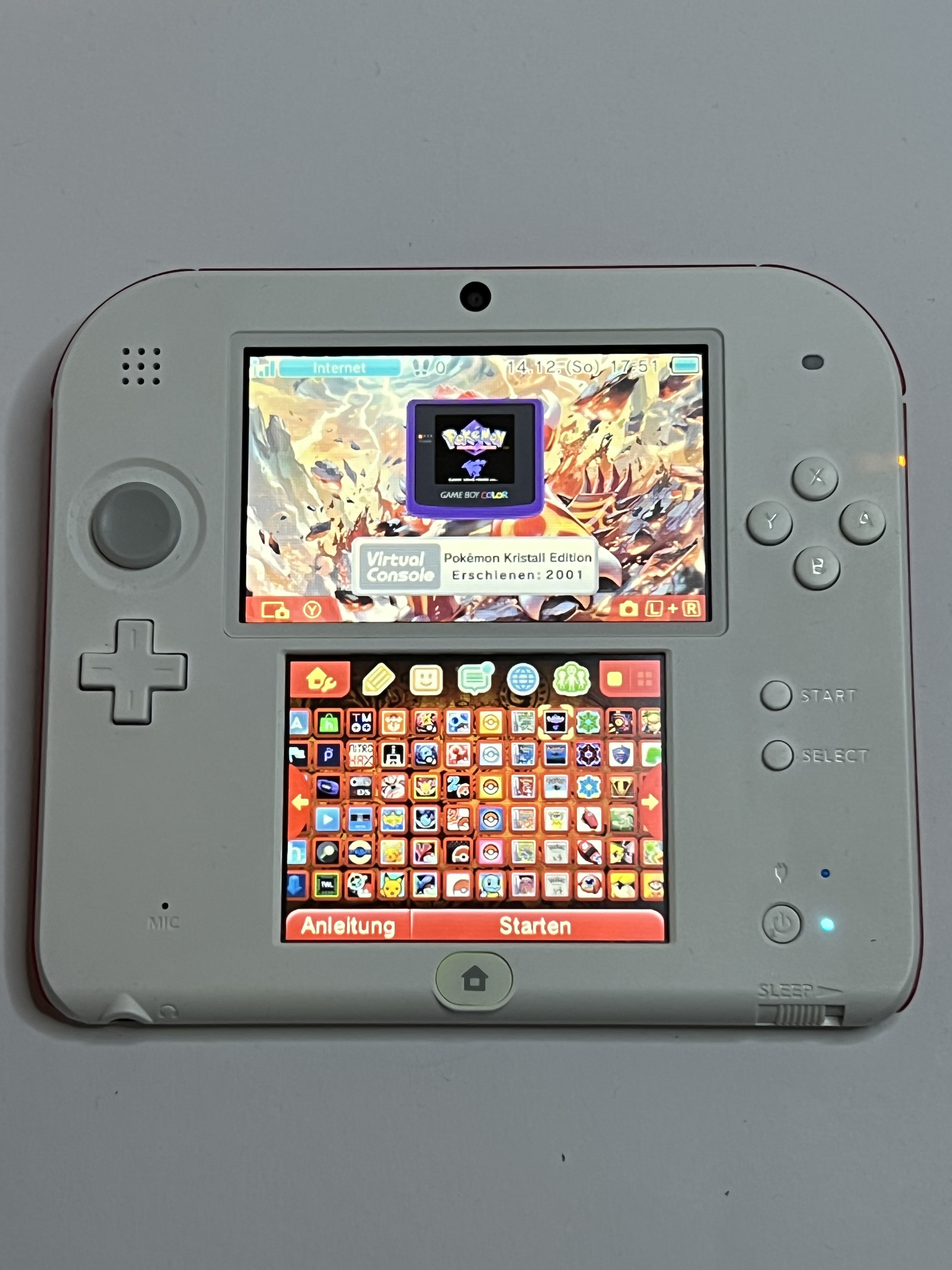 Nintendo 2DS Konsole weiß rot mit 128GB, Pokemon Bank, Poke Mover & vielen Extras