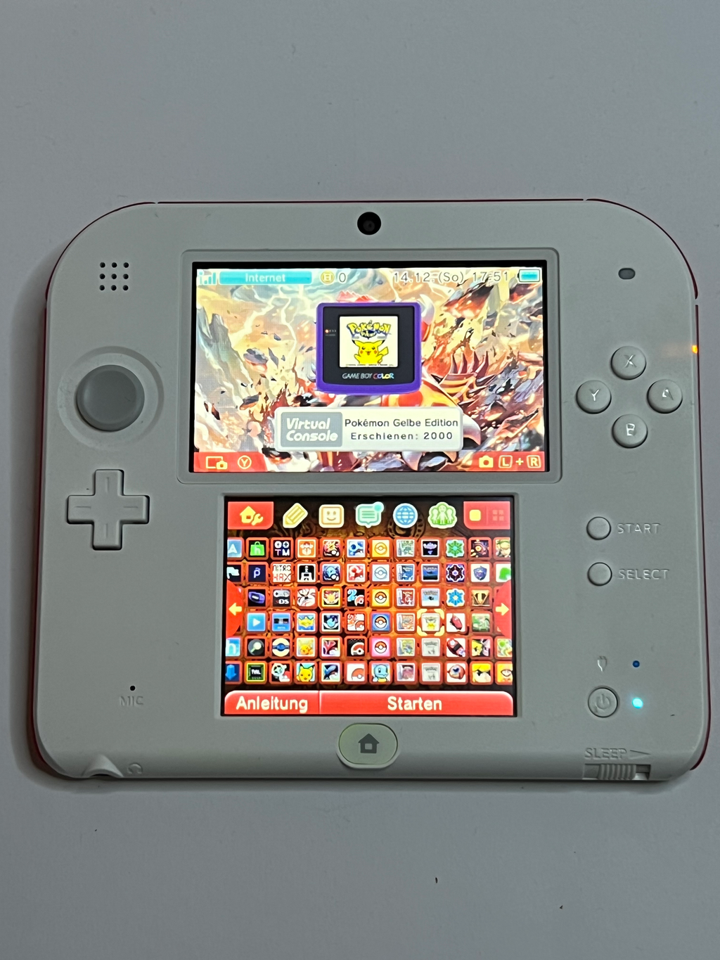 Nintendo 2DS Konsole weiß rot mit 128GB, Pokemon Bank, Poke Mover & vielen Extras