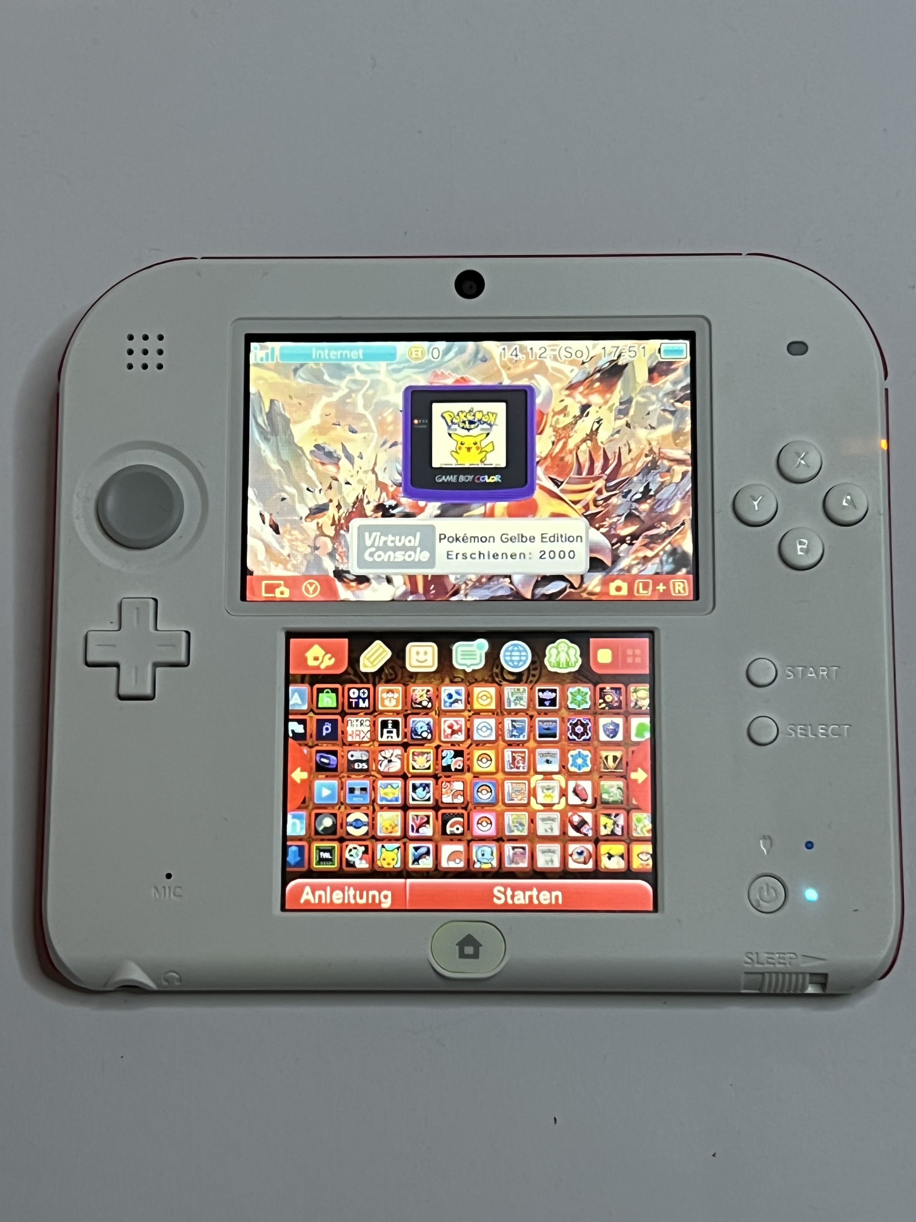Nintendo 2DS Konsole weiß rot mit 128GB, Pokemon Bank, Poke Mover & vielen Extras