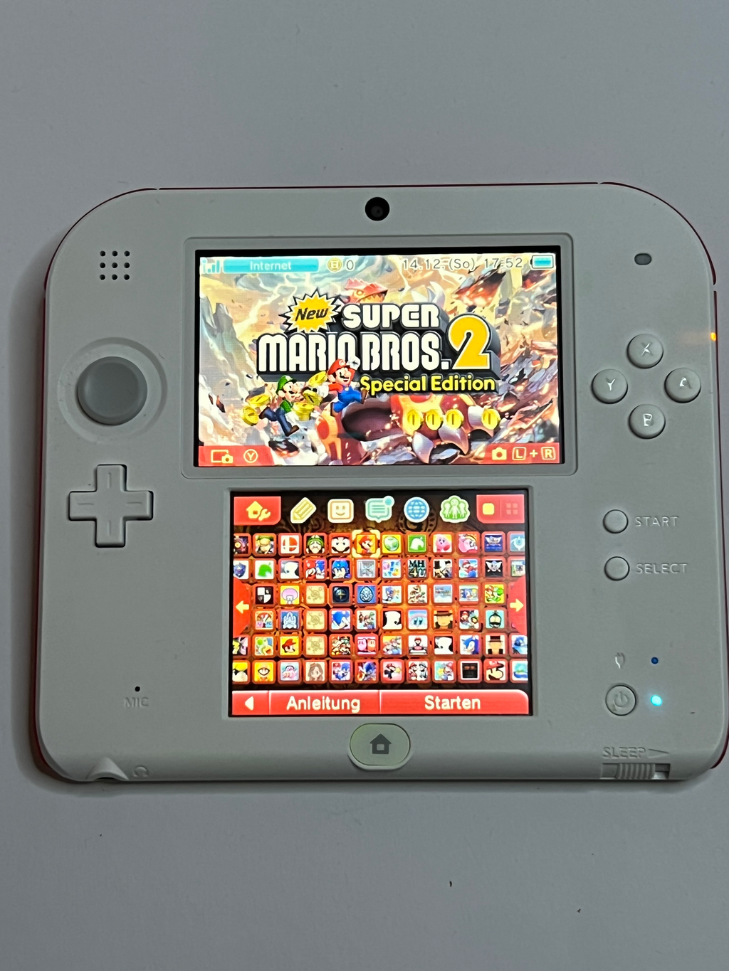 Nintendo 2DS Konsole weiß rot mit 128GB, Pokemon Bank, Poke Mover & vielen Extras