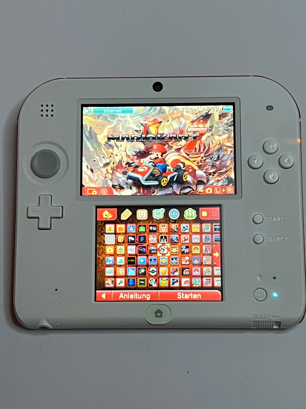 Nintendo 2DS Konsole weiß rot mit 128GB, Pokemon Bank, Poke Mover & vielen Extras