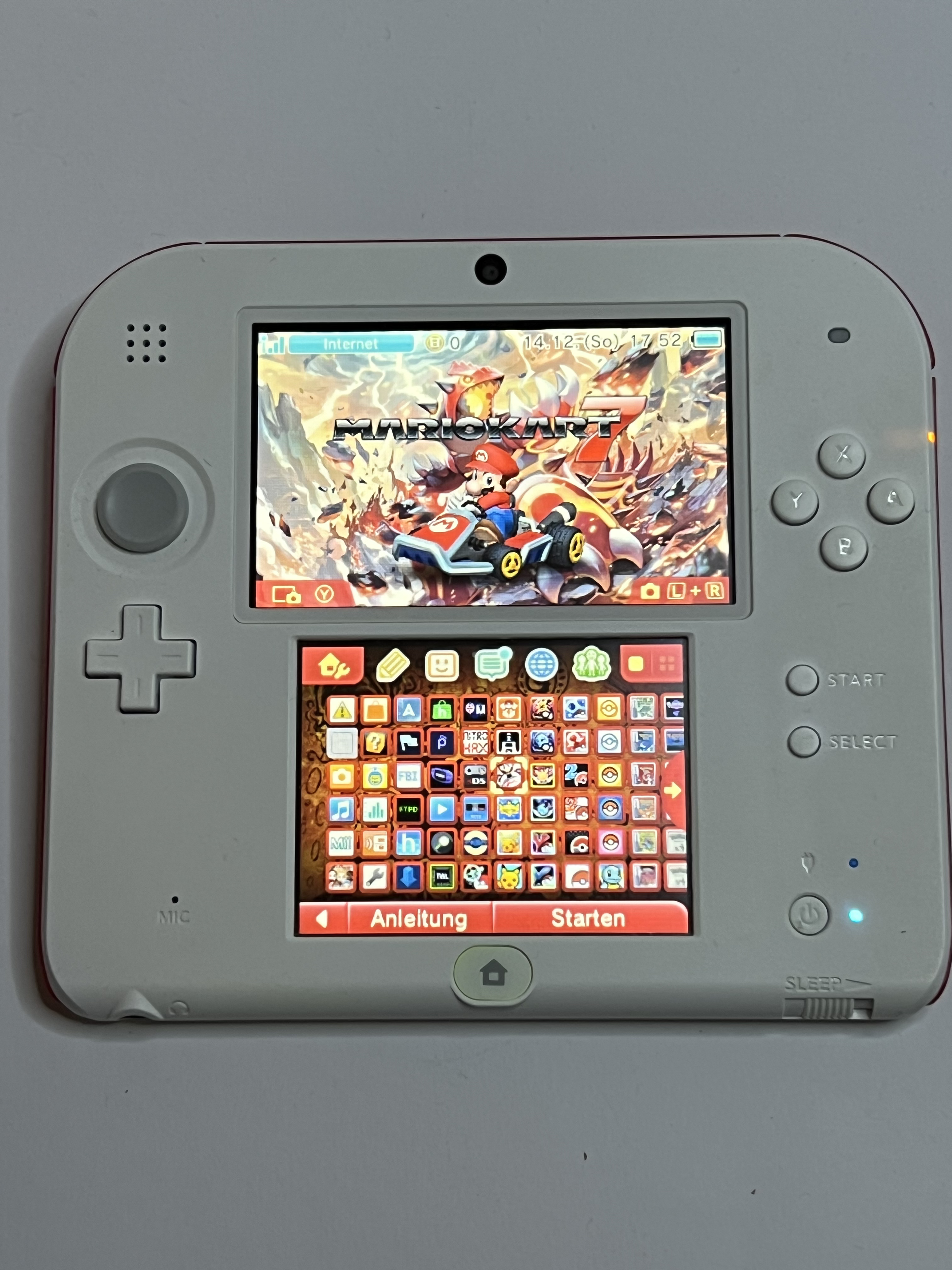 Nintendo 2DS Konsole weiß rot mit 128GB, Pokemon Bank, Poke Mover & vielen Extras