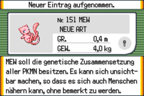 Pokémon Event Ticket ALTE KARTE - MEW - Pokémon Smaragd