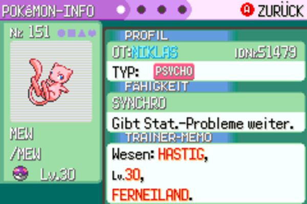 Pokémon Event Ticket ALTE KARTE - MEW - Pokémon Smaragd